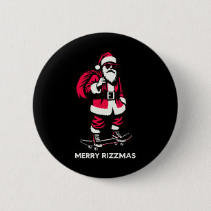 Merry Rizzmas Santa Skating Teens Kids Funny Chris 6 Cm Round Badge