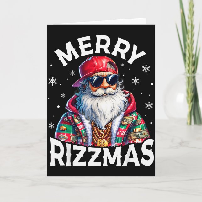Merry Rizzmas Santa Sungles Pajamas Holiday Christ Card (Front)