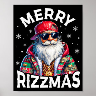 Merry Rizzmas Santa Sungles Pajamas Holiday Christ Poster