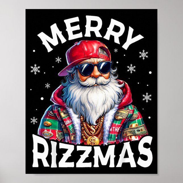 Merry Rizzmas Santa Sungles Pajamas Holiday Christ Poster (Front)