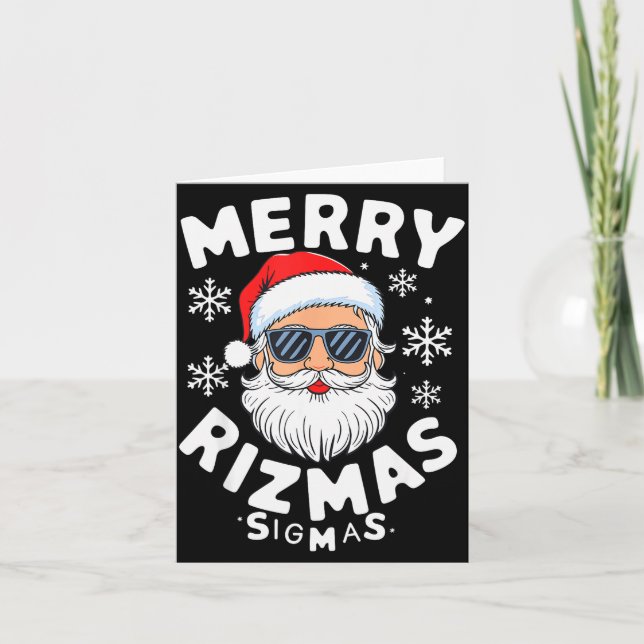 Merry Rizzmas Sigmas Funny Christmas Pajamas Rizzl Card (Front)