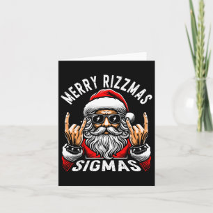 Merry Rizzmas Sigmas Funny Christmas Rizz Santa Te Card