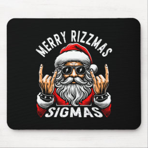 Merry Rizzmas Sigmas Funny Christmas Rizz Santa Te Mouse Mat