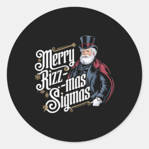 Merry Rizzmas Sigmas Funny Santa Claus Alpha Gen Classic Round Sticker
