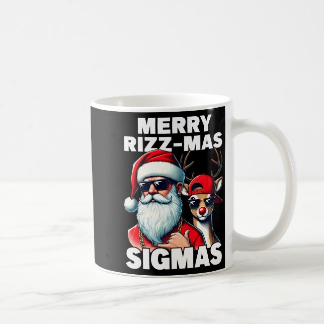 Merry Rizzmas Sigmas Gen Alpha Funny Christmas San Coffee Mug (Right)