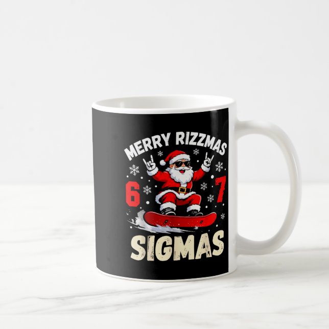 Merry Rizzmas Sigmas Santa 67 Six Seven  Coffee Mug (Right)