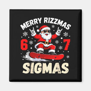 Merry Rizzmas Sigmas Santa 67 Six Seven Magnet