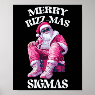 Merry Rizzmas Sigmas Santa Rizzler Youth Kids Teen Poster