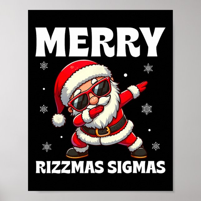 Merry Rizzmas Sigmas Skibidi Rizzmas Christmas Riz Poster (Front)