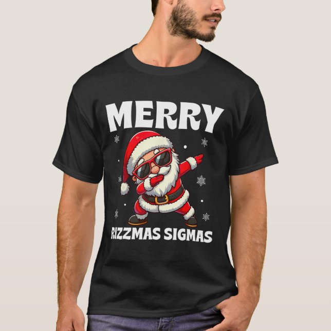 Merry Rizzmas Sigmas Skibidi Rizzmas Christmas Riz T-Shirt (Front)