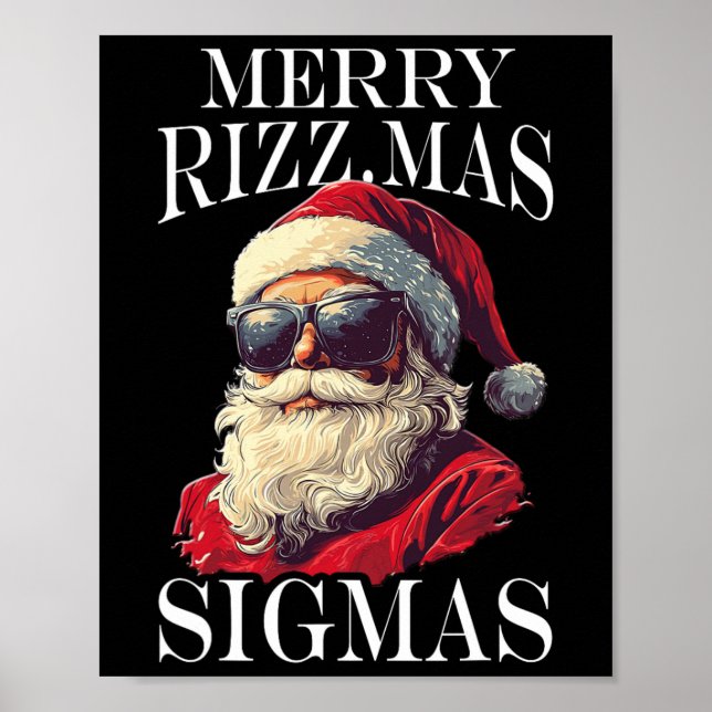 Merry Rizzmas Sigmas - Xmas Christmas Santa Claus  Poster (Front)