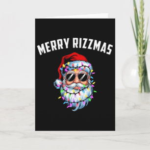 Merry Rizzmas Teens Kids School Funny Santa Christ Card