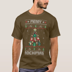 Merry Rockmas  Funny Rock Ugly Christmas  T-Shirt