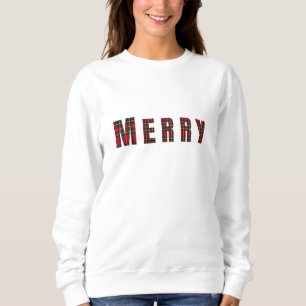 MERRY Royal Stewart Red Christmas Plaid Sweatshirt