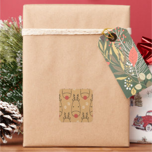 Merry Rudolph Starry Winter Delight Square Sticker