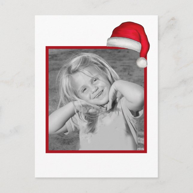 Merry Santa Christmas Photo Card 1 Photo Cute (Front)