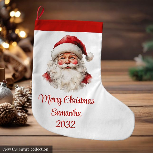 Merry Santa Claus Custom Name Editable Stocking (Merry Santa Claus Custom Name Editable Stocking)
