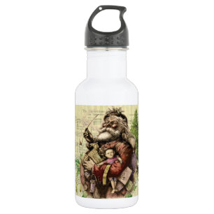 Merry Santa Claus Tree Classic Illustration 532 Ml Water Bottle