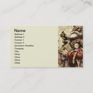 Merry Santa Claus Tree Classic Illustration Business Card