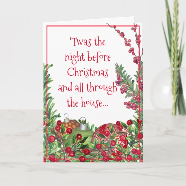 Merry Santa & Family Pets Christmas Cute Dog Cat Holiday Card (Front)