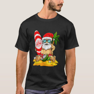 Merry Santa Tee Christmas in July Hawaiian Xmas