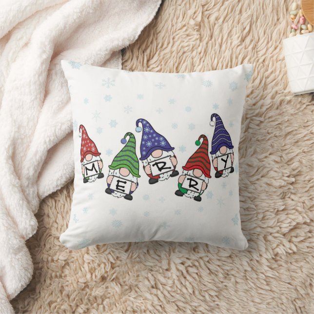 Merry Scattered Gnomes Cushion (Blanket)