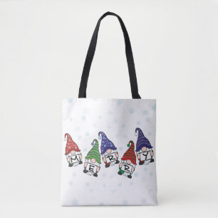 Merry Scattered Gnomes  Tote Bag