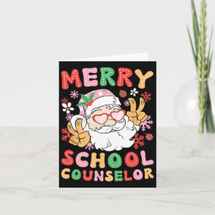 Merry School Counsellor Christmas School Counselin Card