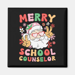 Merry School Counsellor Christmas School Counselin Magnet