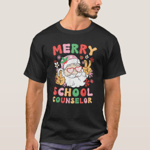 Merry School Counselor Christmas School Counseling T-Shirt