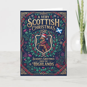 Merry Scottish Christmas Botanical Card