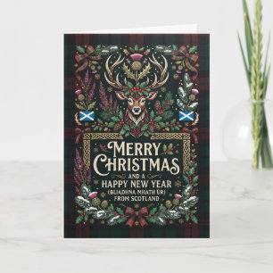 Merry Scottish Christmas Deer Card