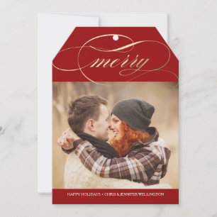 Merry Script Photo Holiday Card