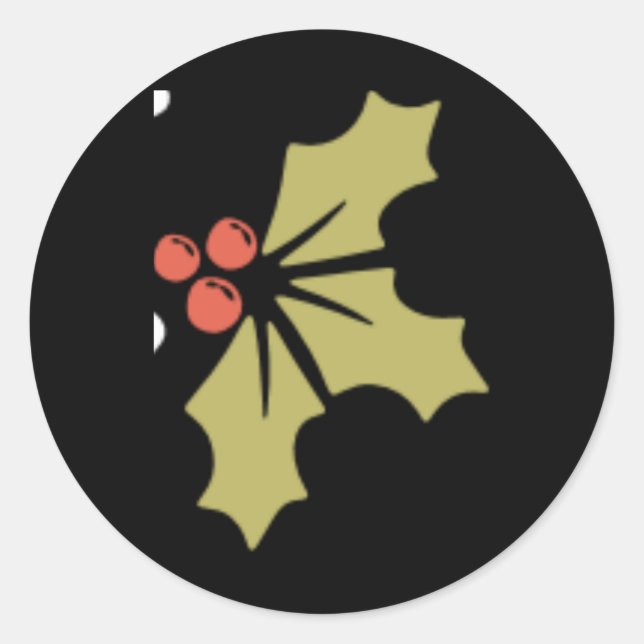 Merry Script Tygraphy Minimalist Christmas Toddler Classic Round Sticker (Front)