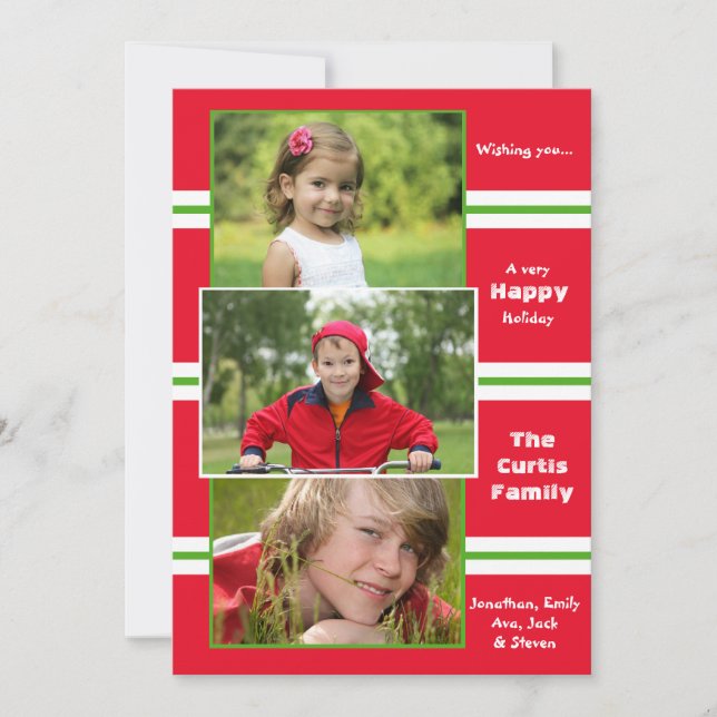 Merry Sentiments Holiday Photo Card (Front)