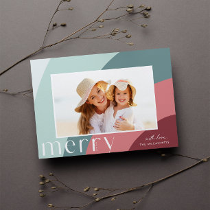 Merry Shades Modern Horizontal Photo Holiday Card