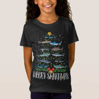 Merry Sharkmas Funny Shark Christmas Tree Lights P