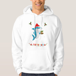 Merry Sharkmas Shark Santa Ugly Christma Hoodie