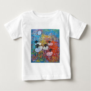 Merry Sheep In The Flowers Baby T-Shirt