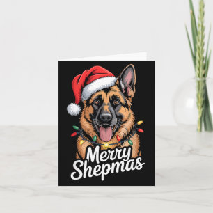 Merry Shepmas German Shepherd Christmas Lights Hum Card