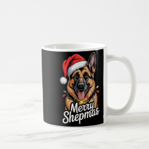 Merry Shepmas German Shepherd Christmas Lights Hum Coffee Mug