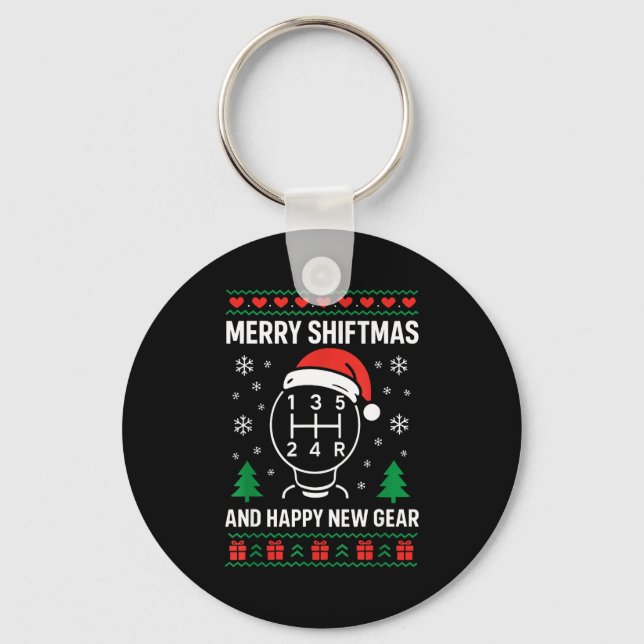 Merry Shiftmas And Happy New Manual Driver Christm Key Ring (Front)