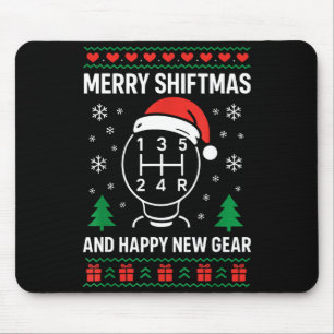 Merry Shiftmas And Happy New Manual Driver Christm Mouse Mat