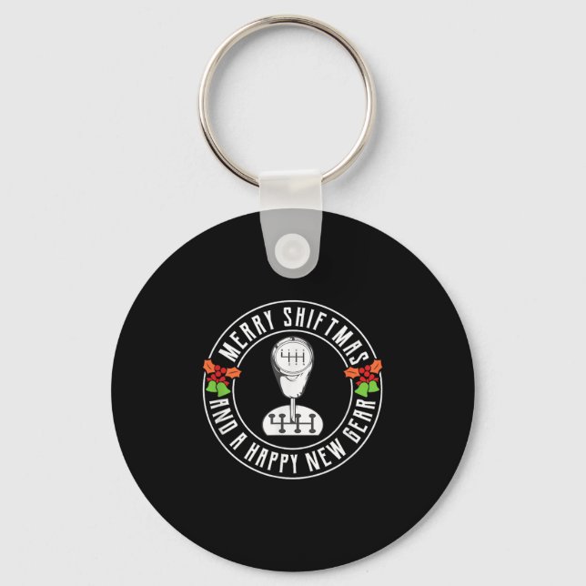 Merry Shiftmas Manual Transmission Christmas Theme Key Ring (Front)