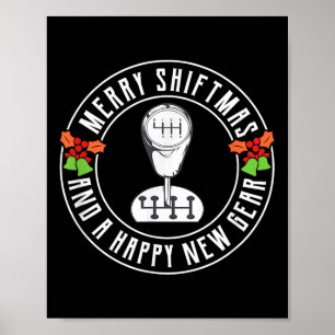 Merry Shiftmas Manual Transmission Christmas Theme Poster