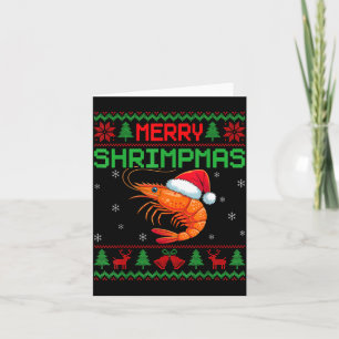 Merry Shrimpmas Funny Shrimp Ugly Christmas Sweate Card