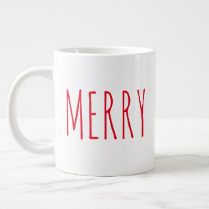"Merry" Simple Modern Farmhouse Large Coffee Mug