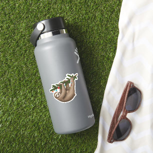 Merry Sloth on Christmas Tree Branch with Ornament