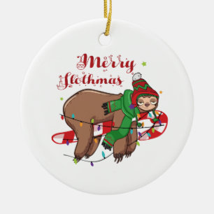 Merry Slothmas Ceramic Tree Decoration