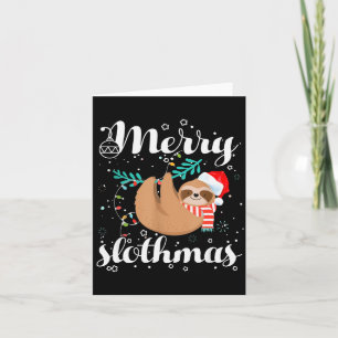 Merry Slothmas Christmas Pajama For Sloth Lovers  Card